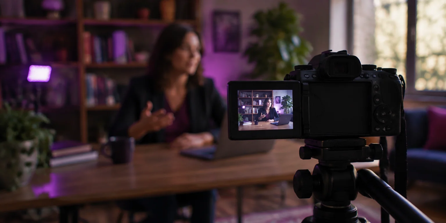 Expert recording a YouTube video for their personal brand